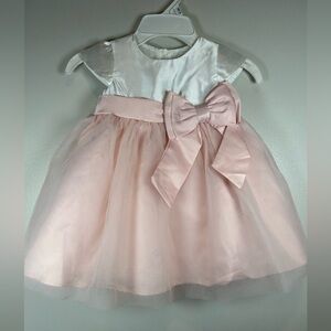Rare Editions Pink and White Baby Dress